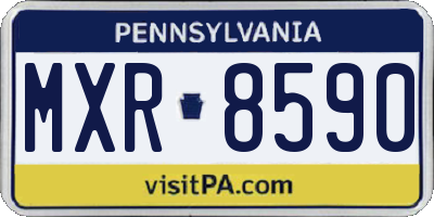 PA license plate MXR8590