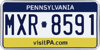 PA license plate MXR8591