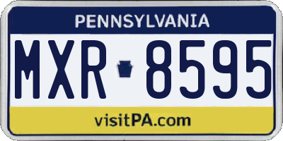 PA license plate MXR8595