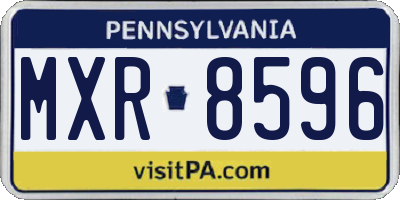 PA license plate MXR8596