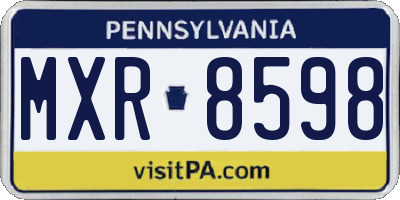 PA license plate MXR8598