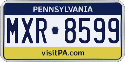 PA license plate MXR8599