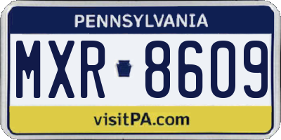 PA license plate MXR8609