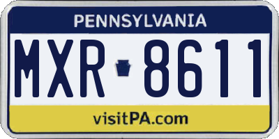 PA license plate MXR8611
