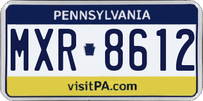 PA license plate MXR8612