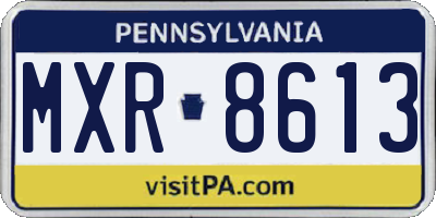 PA license plate MXR8613