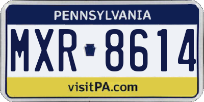 PA license plate MXR8614