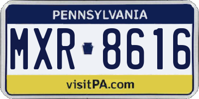 PA license plate MXR8616