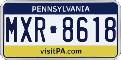 PA license plate MXR8618