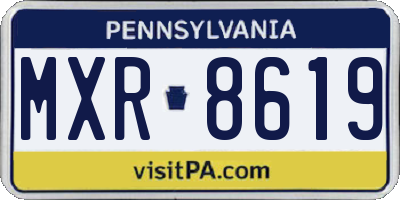 PA license plate MXR8619