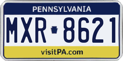 PA license plate MXR8621