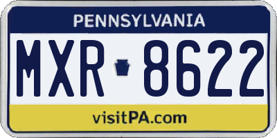 PA license plate MXR8622