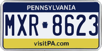 PA license plate MXR8623