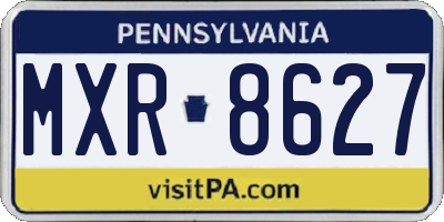PA license plate MXR8627