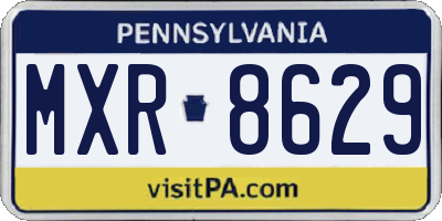 PA license plate MXR8629