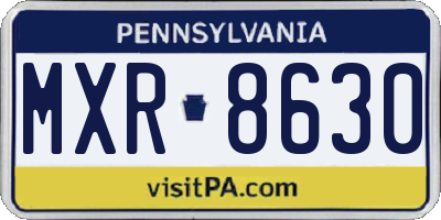 PA license plate MXR8630