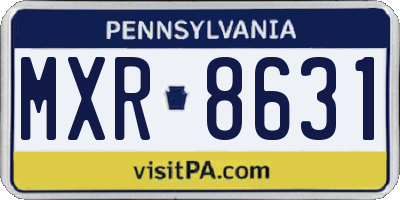 PA license plate MXR8631