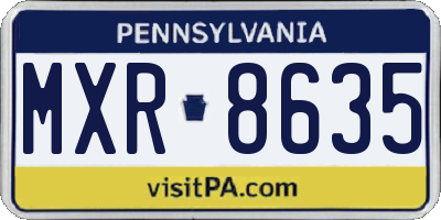 PA license plate MXR8635