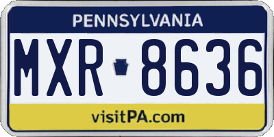 PA license plate MXR8636
