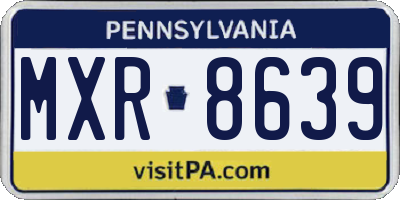 PA license plate MXR8639