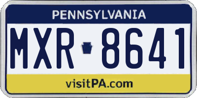 PA license plate MXR8641