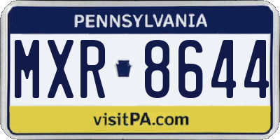 PA license plate MXR8644