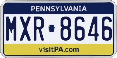 PA license plate MXR8646