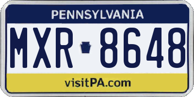 PA license plate MXR8648