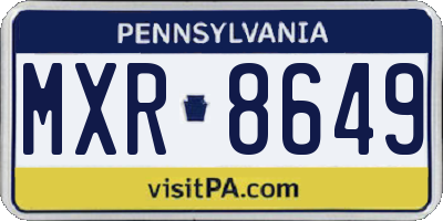 PA license plate MXR8649