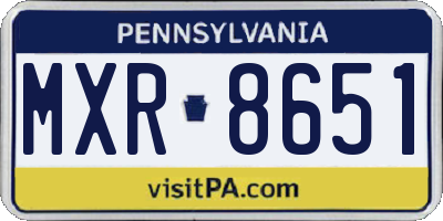 PA license plate MXR8651