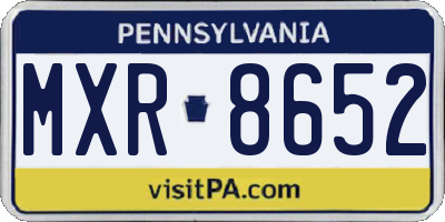 PA license plate MXR8652
