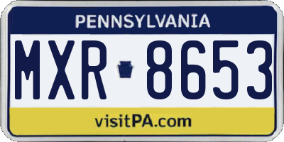 PA license plate MXR8653