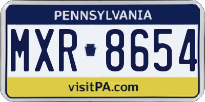PA license plate MXR8654