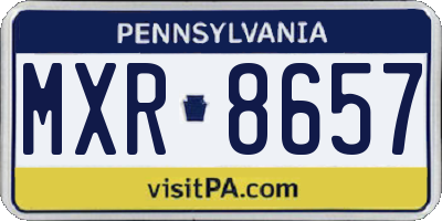 PA license plate MXR8657