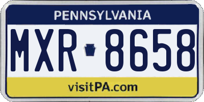PA license plate MXR8658