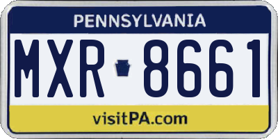 PA license plate MXR8661
