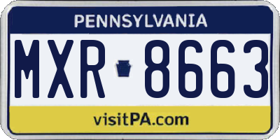 PA license plate MXR8663