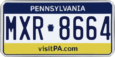 PA license plate MXR8664