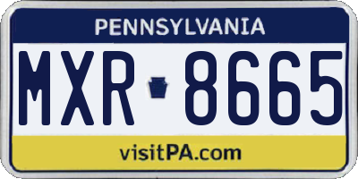 PA license plate MXR8665