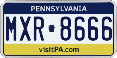 PA license plate MXR8666