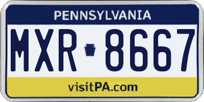 PA license plate MXR8667