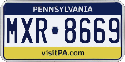 PA license plate MXR8669