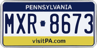 PA license plate MXR8673