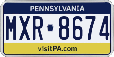 PA license plate MXR8674