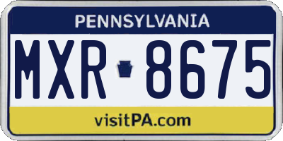 PA license plate MXR8675