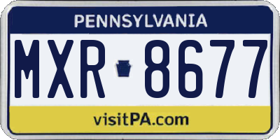 PA license plate MXR8677