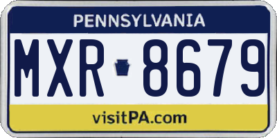 PA license plate MXR8679