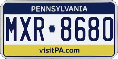 PA license plate MXR8680