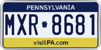 PA license plate MXR8681