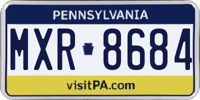 PA license plate MXR8684